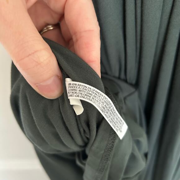 Soma Weekend Soft Jersey Halter Maxi Bra Dress Nightwatch Olive Womens XS - Picture 5 of 12